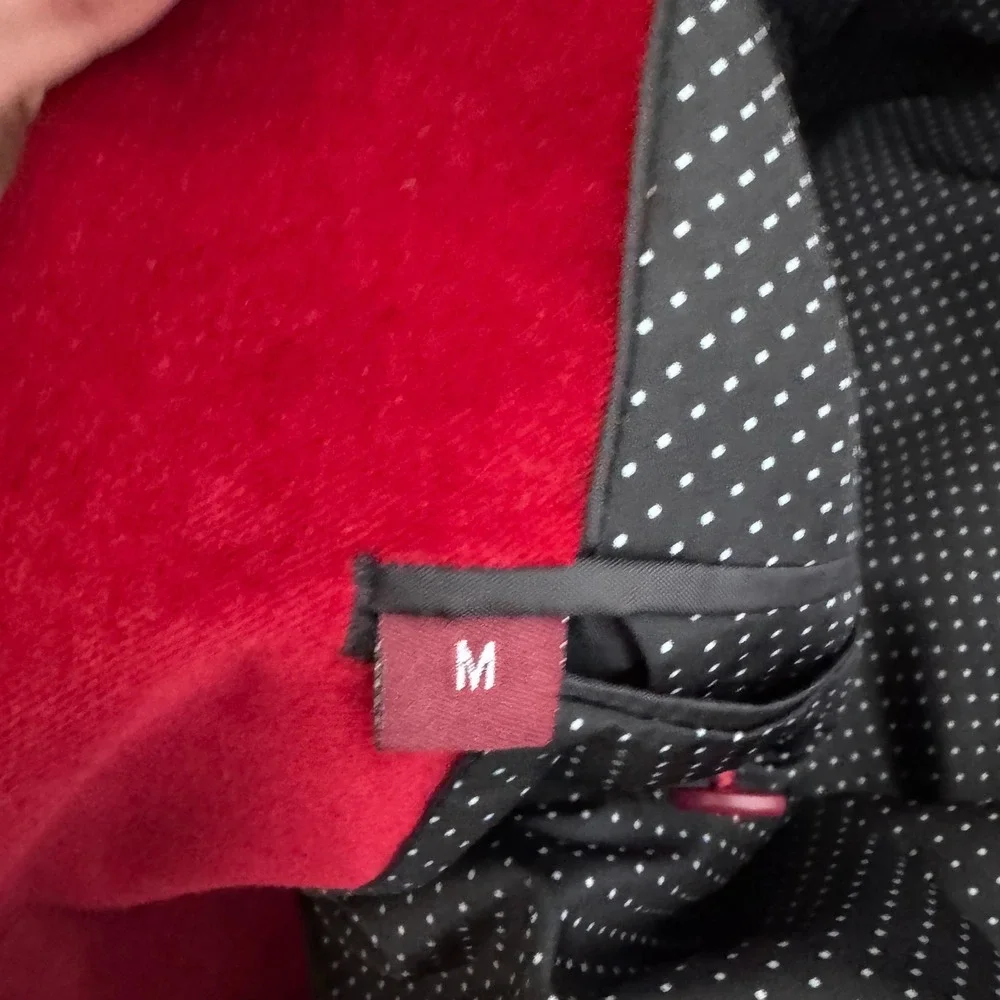 Adolfo Blazer Mens Size M Red Solid Velvet Slim Fit Two Button Sport Coat - Picture 6 of 7